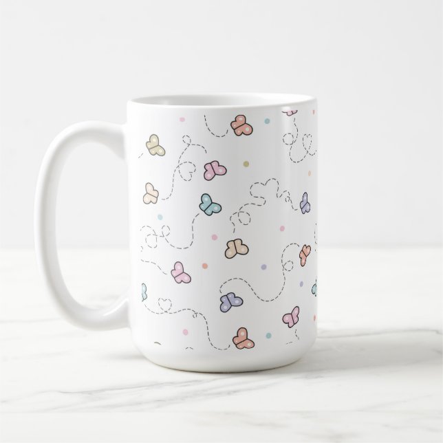 Butterfly Seamless Pattern Coffee Mug (Left)