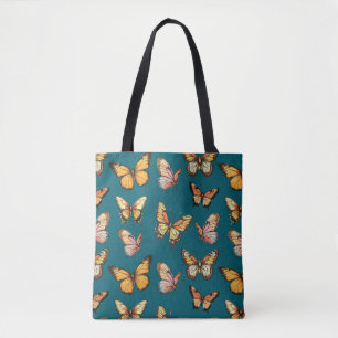 Butterfly Seamless Pattern. Monarch Butterfly Tote Bag