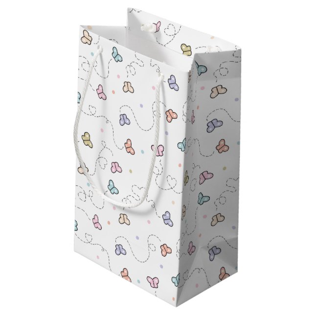 Butterfly Seamless Pattern Small Gift Bag (Back Angled)