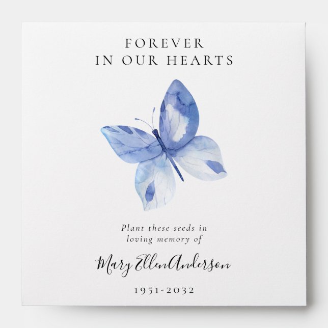 Butterfly Seed Packet Memorial Funeral  Envelope (Front)
