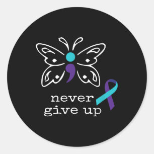 Butterfly Semicolon Gift Suicide Prevention Awaren Classic Round Sticker