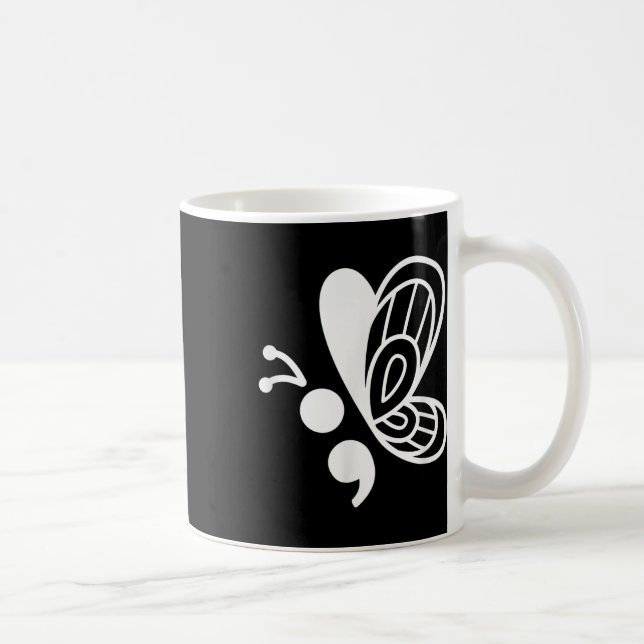 Butterfly Semicolon Mental Health Awareness  Coffee Mug (Right)