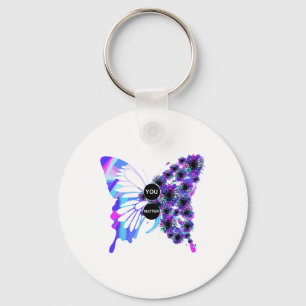 Butterfly Semicolon Suicide Awareness Mental Healt Key Ring