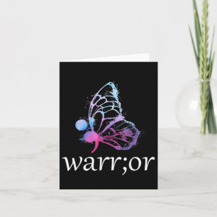 Butterfly Semicolon Warrior Suicide Prevention Awa Card