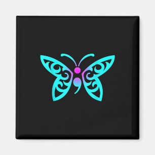 Butterfly Semicolon Warrior Suicide Prevention Awa Magnet
