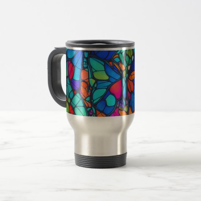 Butterfly Serenade: Sip in Style Travel Mug (Front Left)