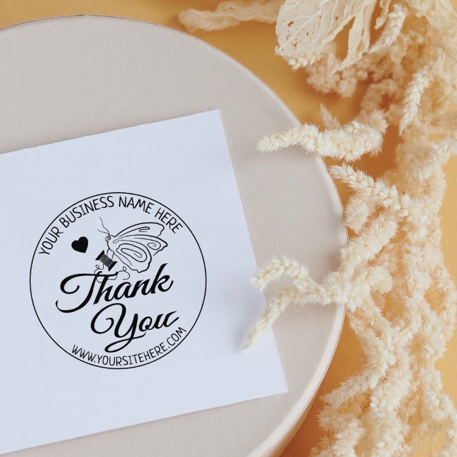 Butterfly Sewing Business Thank You  Rubber Stamp (Creator Uploaded)