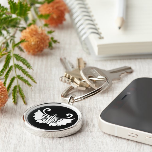 Butterfly-shaped fans (Kocho) Key Ring (Side)