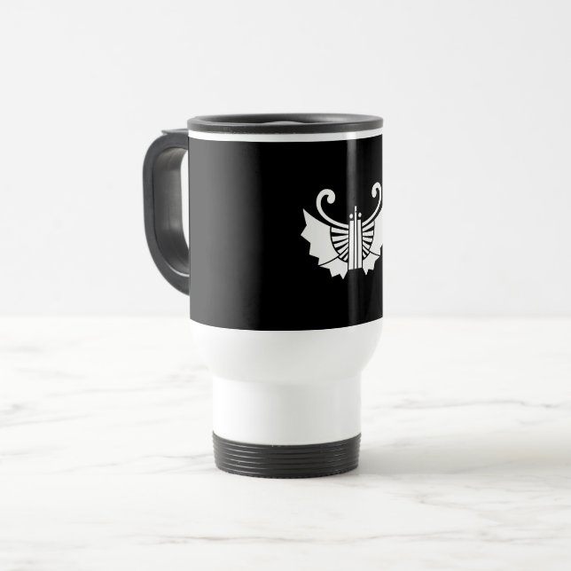 Butterfly-shaped fans (Kocho) Travel Mug (Front Left)