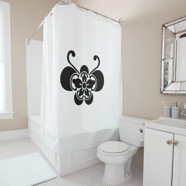 Butterfly-shaped goka shower curtain (In Situ)