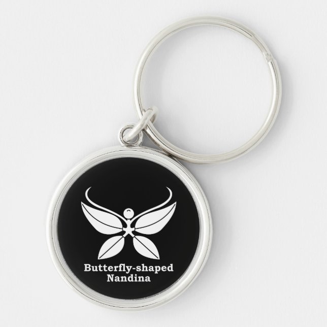 Butterfly-shaped nandina key ring (Front)