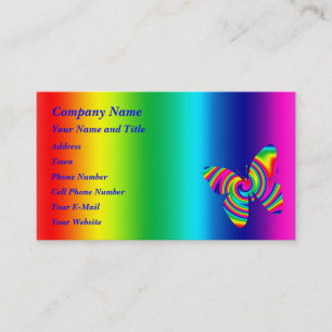 Butterfly Shaped Rainbow Twirl Business Card