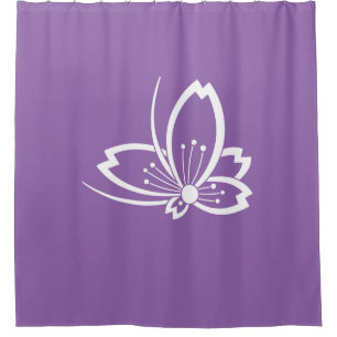 Butterfly-shaped shadowed Cherry blossom Shower Curtain