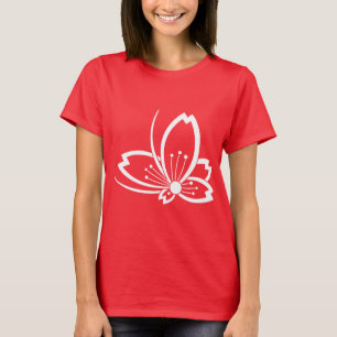 Butterfly-shaped shadowed Cherry blossom T-Shirt