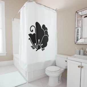 Butterfly-shaped wood sorrel shower curtain