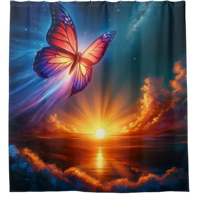 Butterfly Shower Curtain (Front)