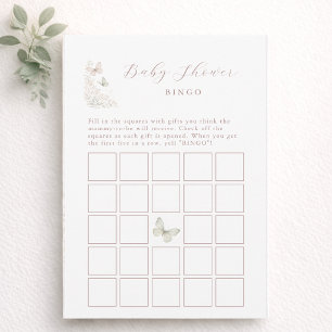Butterfly Shower Games Baby Shower Bingo Card