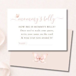 Butterfly Shower How Big is Mummy's Belly Card