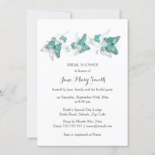 Butterfly shower summer party invitation