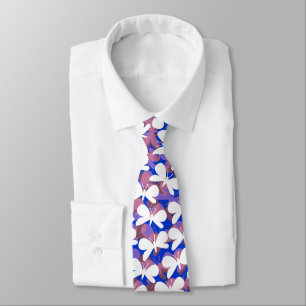 Butterfly Silhouettes - White Shadowed v2 Tie