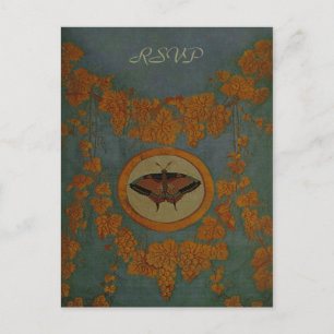 Butterfly Silk Cloth ~ Wedding RSVP Postcard