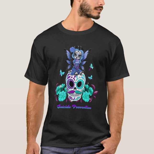 Butterfly skeleton suicide prevention T-Shirt (Front)