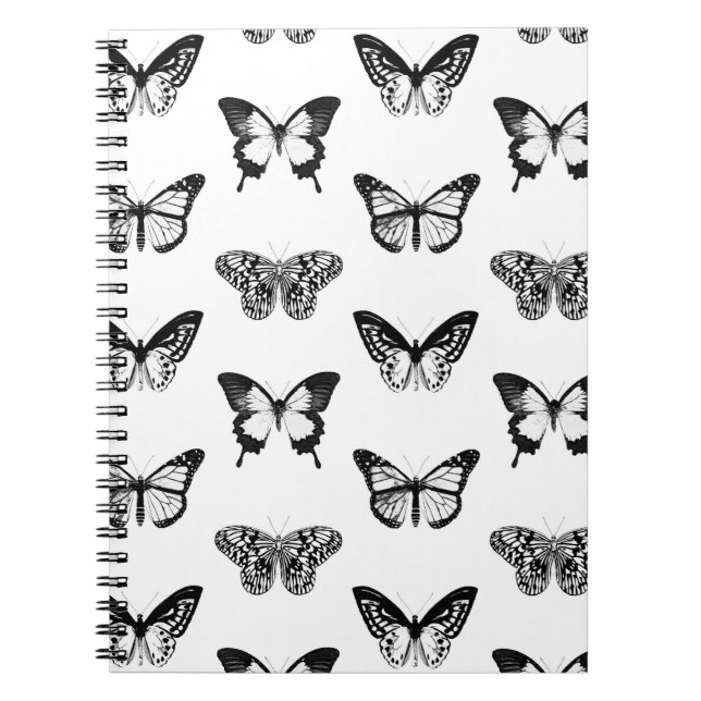 Butterfly sketch, black and white notebook (Front)