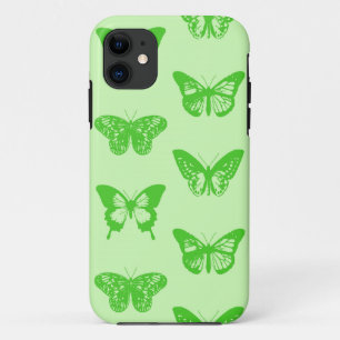 Butterfly sketch,  lime green Case-Mate iPhone case