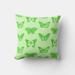 Butterfly sketch, lime green cushion