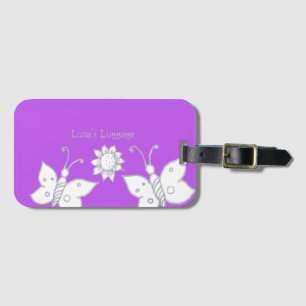Butterfly Sketch Luggage Tag