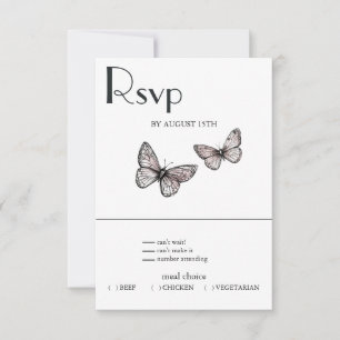Butterfly Sketch  RSVP Card