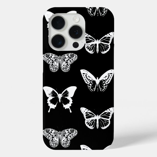 Butterfly sketch, white and black Case-Mate iPhone case (Back)