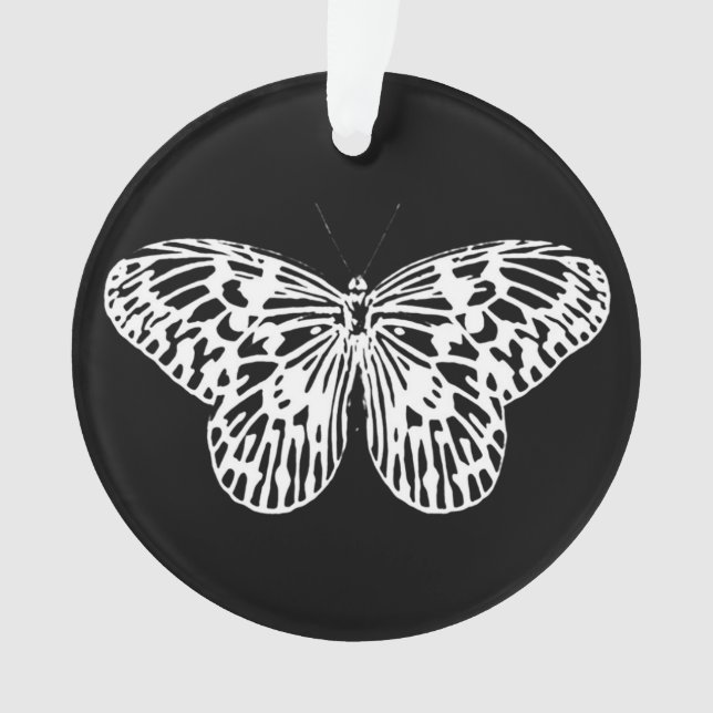 Butterfly sketch, white and black ornament (Front)