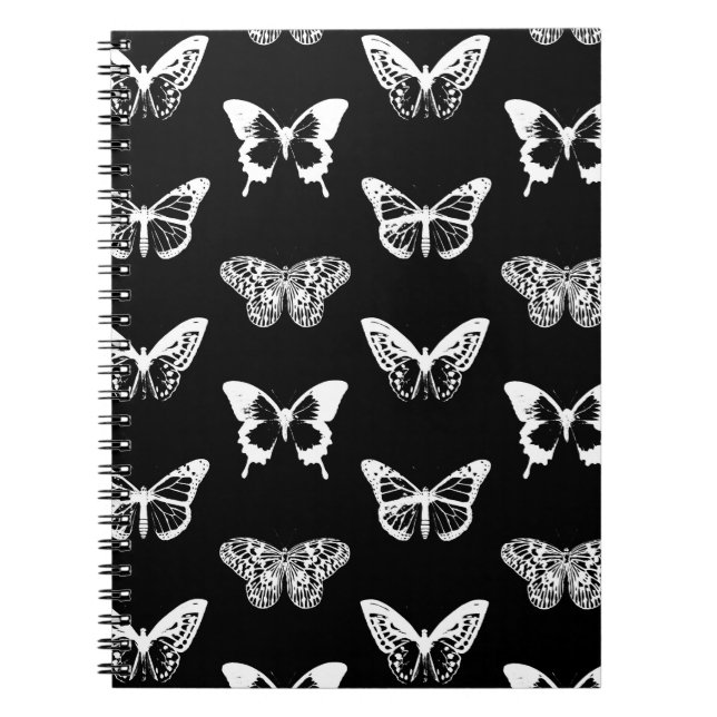 Butterfly sketch, white and black spiral notebook (Front)