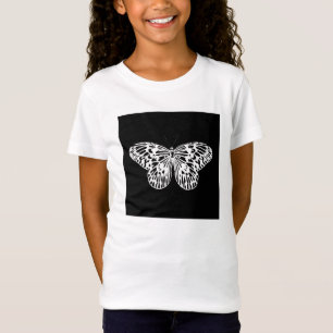 Butterfly sketch, white and black T-Shirt