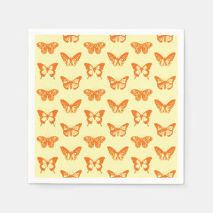 Butterfly sketch, yellow and orange napkin
