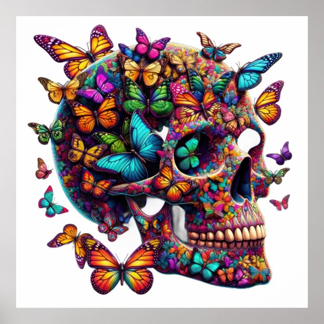 Butterfly Skull Garden Poster (Front)