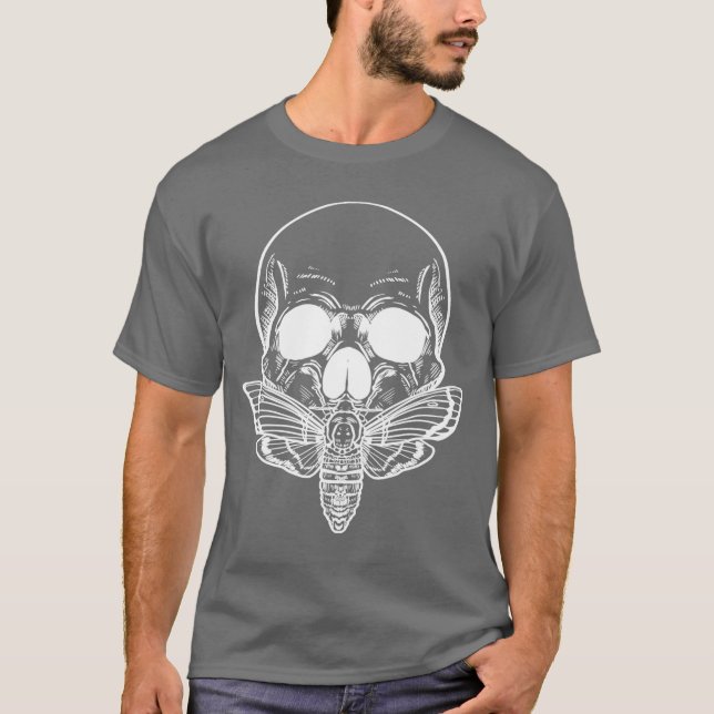 Butterfly Skull Gothic Moth Punk Rock Skeleton Hor T-Shirt (Front)