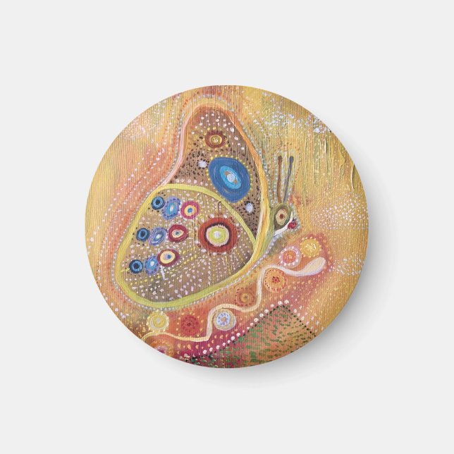 Butterfly Small, 1¼ Inch Round Magnet (Front)