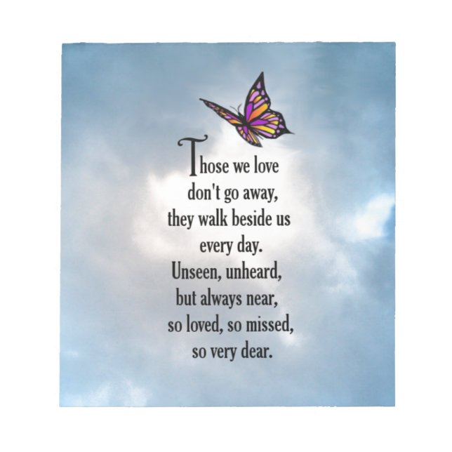 Butterfly "So Loved" Poem Notepad (Front)
