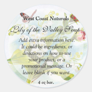 Butterfly Soap and Bath Products Label - blue