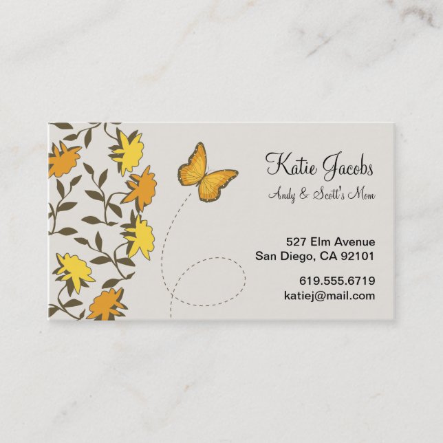 Butterfly Social Calling Cards (Front)