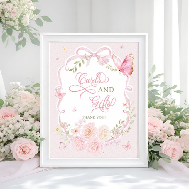Butterfly Soft Pink Floral Cards and Gifts Poster (Creator Uploaded)