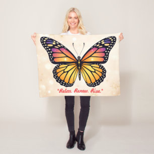 "Butterfly Sparkle Therapy" Fleece Blanket