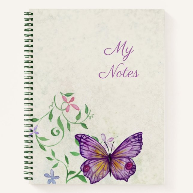 Butterfly Spiral Notebook (Front)