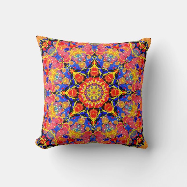Butterfly Splash Kaleidoscope pillow (Front)