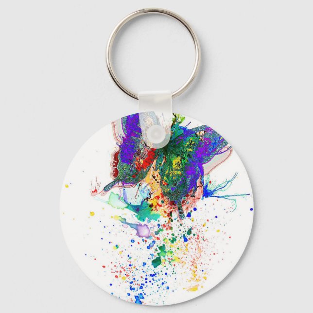 Butterfly splatter key ring (Front)