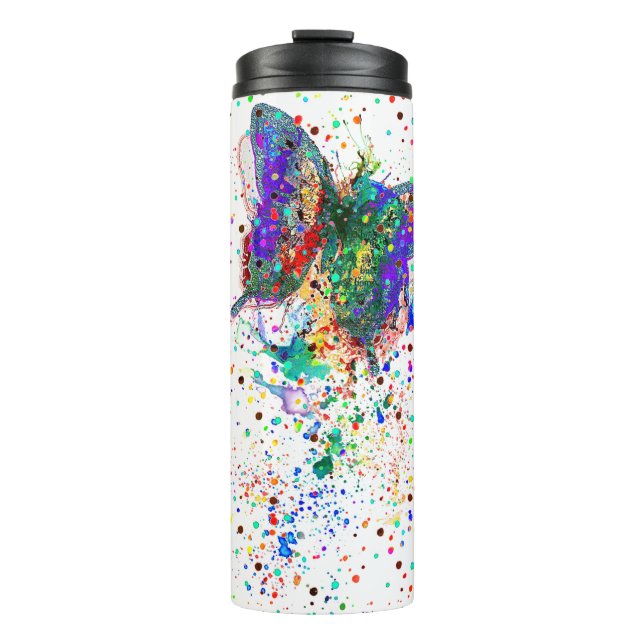 Butterfly splatter thermal tumbler (Front)