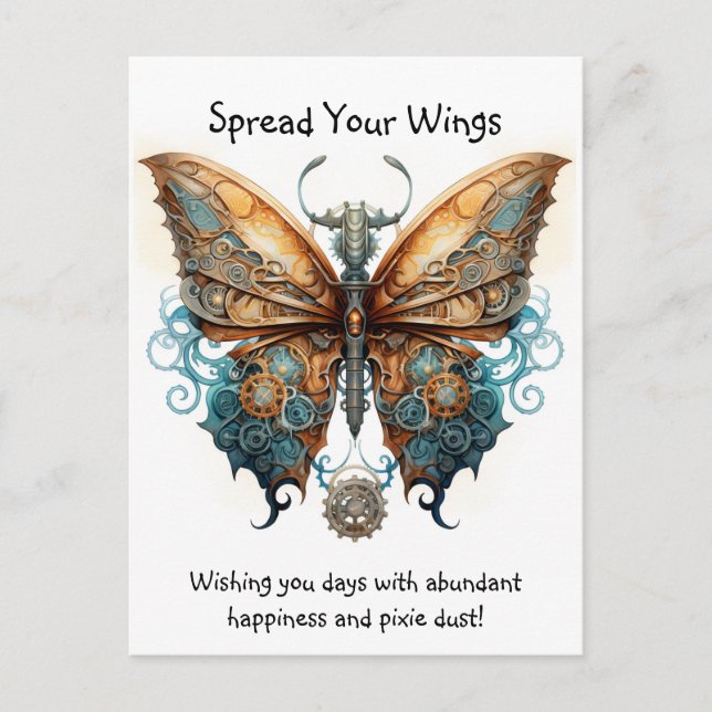 Butterfly Spread your wings good luck Postcard (Front)