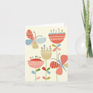 Butterfly spring garden note card